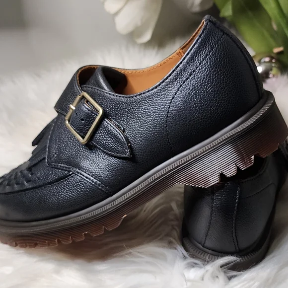 Dr. Martens Ramsey Monk Kiltie Buckle Leather Creepers Women's Shoesnew